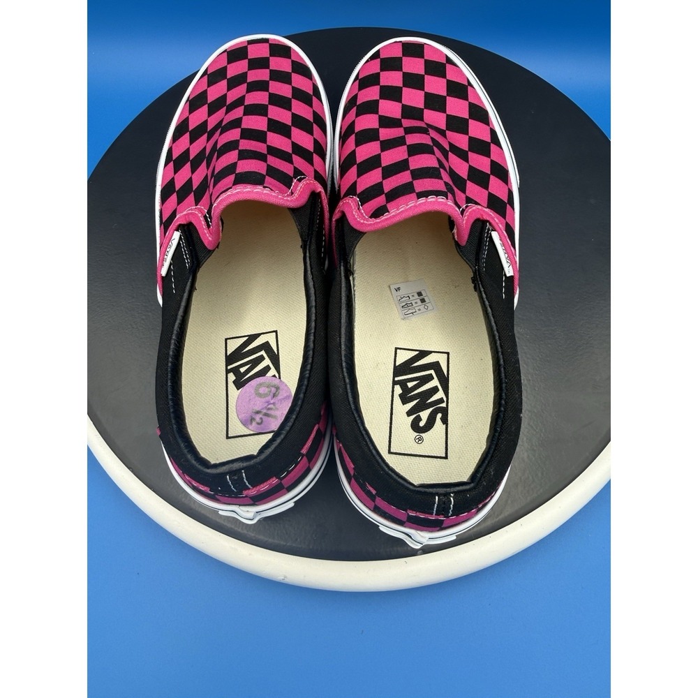 Vans Slip-On Checkerboard Womens Size 8 Hot Pink Black Skate Shoe Sneakers - Picture 6 of 8